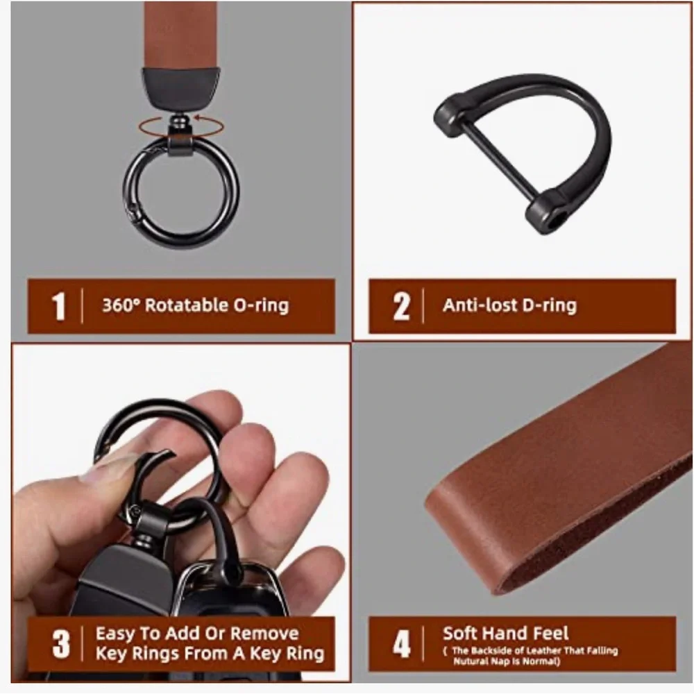 Elegant Tan Cow Leather Key Holder